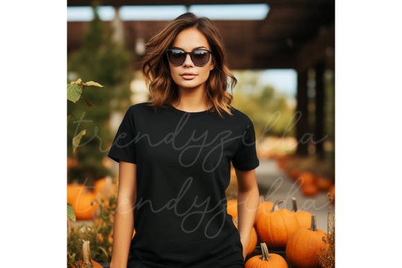 Black Bella Canvas 3100 Mockup for T-Shirts & Graphics