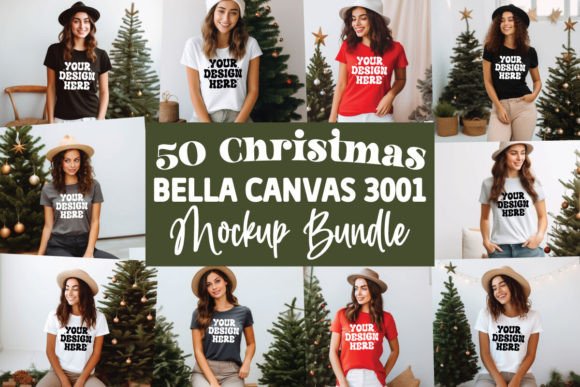 Christmas T-Shirt Mockup Bundle for Graphics & T-Shirts
