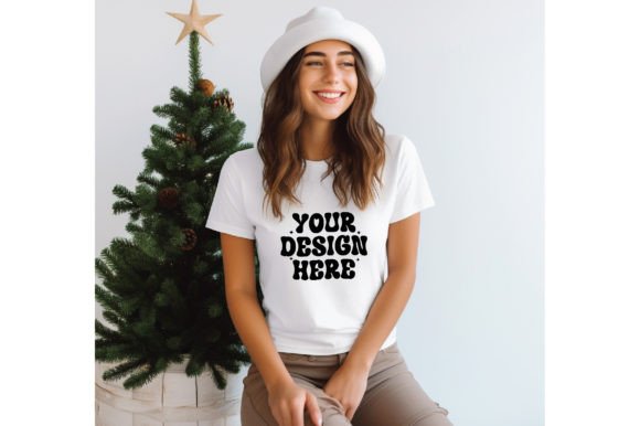 Christmas T-Shirt Mockup White: Graphics for T-Shirts