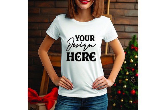 Christmas White Mockups for T-Shirts and Graphics