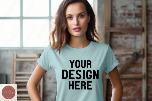 Comfort Colors Woman Tshirt Mockup 54 Graphics
