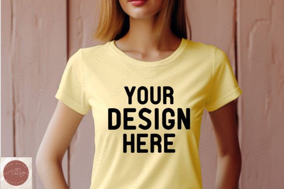 Comfort Colors Woman Tshirt Mockup 60: Graphics for T-Shirts