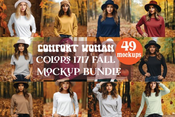Comfort Woman Colors Fall Mockup Bundle Graphics
