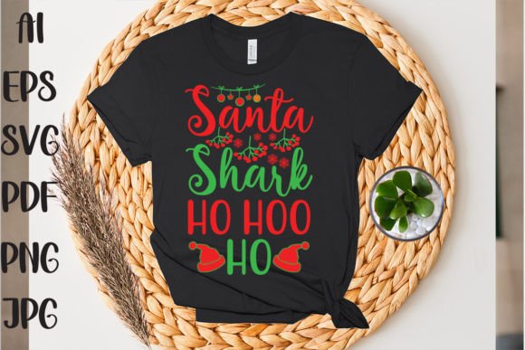 Santa Shark Ho Hoo Ho: Graphics for T-Shirt Designs