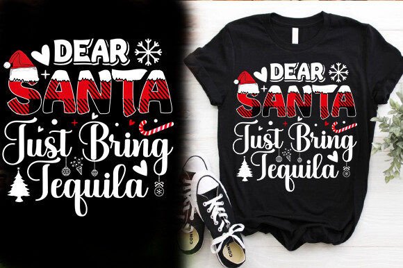 Tequila Santa Graphics for T-Shirt Designs
